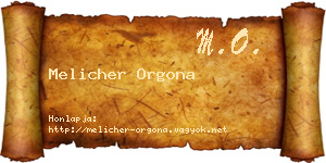 Melicher Orgona névjegykártya
